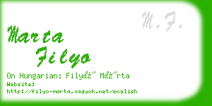 marta filyo business card